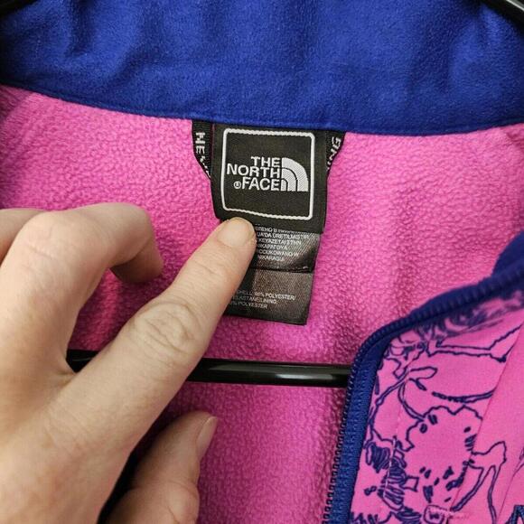 The North Face Full Zip Jacket Women S P Apex Bionic Floral Pink Soft Shell - Picture 3 of 10